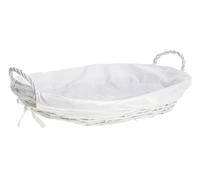 HERSIG - Cesta Ovalada de Mimbre | Cesto Ovalado Decorativo con Forro y Asas - 60x40x10cm