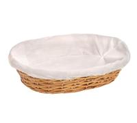 HERSIG - Cesta Ovalada de Mimbre Mimbre | Cesto Ovalado Decorativo con Forro - 60x40x10cm