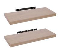 HERSIG - Estantes de Pared - Pack 2 Baldas Flotantes Pared - Estantería Flotante Madera - Estantes Flotantes Decorativos - Fijación Oculta - MAX 10 kg - Roble Oscuro - 120x23,5 cm