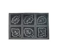 HERSIG - Felpudo Goma | Felpudo Original Rectangular Hojas Negro - 60x40 cm