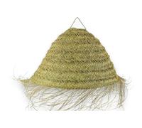 HERSIG - Lampara Techo Colgante - Lampara Esparto - Lamparas Rusticas - Tulipa de Mimbre Artesanales - Ideal Para Salon, Comedor o Dormitorio - 50 cm