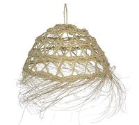 HERSIG - Lampara Techo Colgante - Lampara Esparto - Lamparas Rusticas - Tulipa de Mimbre Artesanales - Ideal Para Salon, Comedor o Dormitorio - 50 cm