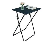 HERSIG Mesa Auxiliar Plegable Multifuncional para Interior con Estructura Resistente de Acero y Montaje Instantáneo. Color Negro, Diseño Portátil para Ahorro de Espacio 48x38x66 CM