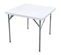 HERSIG - Mesa Plegable - Mesa Jardin Exterior Cuadrada 84x84x74 CM - Mesas Plegables Portatiles Resistente - Mesas Auxiliares Plegables - Ideal para Camping, Picnic, Comidas, Trabajo, Fácil de Guardar