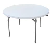 HERSIG - Mesa Plegable - Mesa Jardin Exterior Redonda d120 CM - Mesas Plegables Portatiles Resistente - Mesas Auxiliares Plegables - Ideal para Camping, Picnic, Comida, Trabajo, Fácil de Guardar