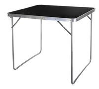 HERSIG - Mesas Auxiliares Plegables Aluminio - Mesa Plegable Negro 80x60x70 cm - Mesa Jardin Exterior - Mesas Plegables Portatiles Resistentes - Ideal para Camping, Picnic, Trabajo, Fácil de Guardar