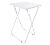 HERSIG - Mesas Auxiliares Plegables - Mesa Plegable Blanca 48x38x66 CM - Mesa Jardin Exterior - Mesas Plegables Portatiles Resistentes - Ideal para Camping, Picnic, Comidas, Trabajo, Fácil de Guardar