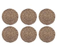 HERSIG - Pack 6 Salvamanteles Individuales | Manteles Individuales Redondos de Enea - 25 cm