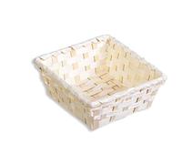 HERSIG - Pack de 6 Cestas de Bambu | Accesorios Cocina Bambu Cuadrada - 16x16x5cm