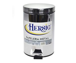 HERSIG - Papelera con Pedal Metalica | Cubo de Basura con Pedal y Tapa - 7 L