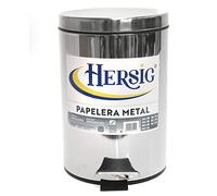 HERSIG - Papelera con Pedal Metalica | Cubo de Basura con Pedal y Tapa - 9 L