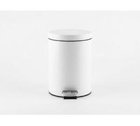 HERSIG - Papelera de Baño con Pedal, Capacidad de 9L, Cubo de Basura en Metal de Alta Resistencia, Tapa Anti-Atasco y Base Estable Antivuelco (Blanco)