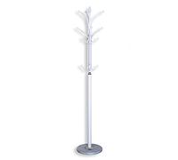 HERSIG - Perchero de Pie | Perchero de Metal Blanco con Base en Marmol - 37 d x 180 cm