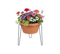 HERSIG - Soporte para maceta o macetero | Soporte forja negro decoración casa, jardin o balcón, d30x27cm