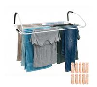HERSIG - Tendedero Radiador - Tendederos Plegables - Tendedero Interior - Apto para Balcón con hasta 10 Metros - Metal Resistente Color Blanco - Medidas 105 x 55 x 29 cm