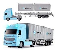 HERSITY Camión Contenedor Transporter Juguetes con Luces y Sonidos Coche de fricción Educativo Regalos para Niños Niñas de 3 4 5 6 Años