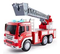 HERSITY Coche Bomberos Juguete Grande, Camión Bomberos con Luces y Sonidos, Rescate Bombero Vehículos de Servicio, Camion Gigante Juguete Regalos para Niños Niñas 3 4 5 Años