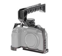 Hersmay Fuji XS20 - Jaula de cámara con asa de transporte, jaula completa de aluminio para accesorios X-S20 con placa de liberación rápida para trípode Arca, zapatos fríos, riel OTAN y orificios