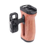 Hersmay Jaula universal para cámara con mango lateral de madera con soporte de zapata fría de 1/4 y 3/8 pulgadas, agujero de tornillo para fotografía de vídeo