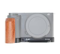 Hersmay ZV-E10 - Placa base de liberación rápida con mango lateral de madera en L para cámara Sony ZV-E10 sin espejo, compatible con Arca Swiss Standard