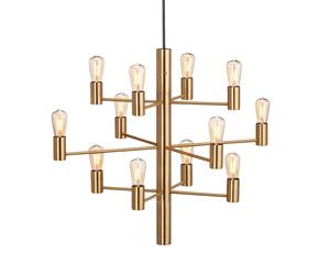 Herstal Lámpara de araña Manola 12 latón satinado