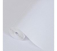 Hersvin 40cmx450cm Plastico Protector para Cocina Cajones, Alfombras Non Adhesivo para Nevera Mueble Fregadero Estante Organizador Cubiertos EVA Cubre Encimera(Blanco Punto)