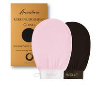 HerTime2 Guantes exfoliantes coreanos, rosa y negro, paquete de 2, guantes de exfoliación profunda, reutilizables y sin productos químicos