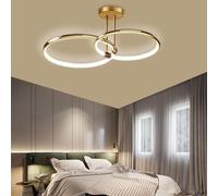 Hertl Iluminación moderna de montaje semiempotrado, lámpara de techo dorada, anillo LED, lámpara de techo for cocina, candelabros regulables for comedor, sala de estar, dormitorio, vestíbulo, hoteles,