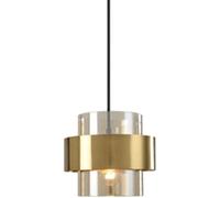 Hertl Lámpara de araña de estilo moderno nórdico,Lámpara colgante de una sola cabeza con tornillo E27,Pantalla de lámpara colgante de vidrio metálico cilíndrico creativo,Accesorios de iluminación deco