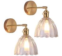 Hertl Lámpara de pared con brazo ajustable, lámpara de pared de cristal creativa, lámpara de pared E27 for sala de estar, dormitorio, 1 paquete/2 paquetes (Size : 2 Pack)