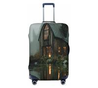 HERTqwop A Small House by The Lake - Funda protectora antiarañazos, para equipaje de 18 a 32 pulgadas, Black, XL