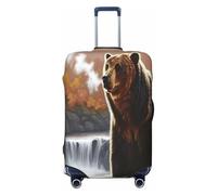 HERTqwop The Bear by The River - Funda protectora antiarañazos, para equipaje de 18 a 32 pulgadas, Black, XL