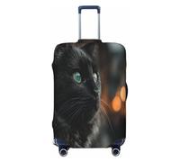 HERTqwop The Cat by The Window - Funda protectora para maleta, antiarañazos, se adapta a equipaje de 18 a 32 pulgadas, Black, L