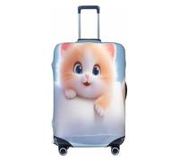 HERTqwop The cat on the Pillow - Funda protectora para maleta, antiarañazos, se adapta a equipaje de 18 a 32 pulgadas, Black, S