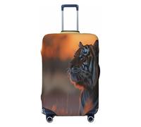 HERTqwop The Tiger Under The Sunset - Funda protectora antiarañazos, para equipaje de 18 a 32 pulgadas, Black, XL