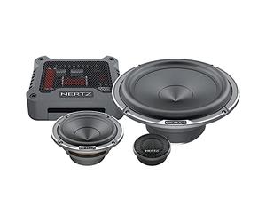 Hertz MPK 163.3 Mille Pro Kit de Altavoces de 3 vías separadas 165 mm | 6,5 pulgadas, 300 W de pico, 150 W RMS, 4 ohmios, 92 dB, woofer MP 165.3, medio MP 70.3, tweeter MP 25.3, crossover MPCX 3.3
