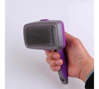 Hertzko Self-cleaning Slicker Brush for Dogs - The Ultimate Dog Brush for Shedding Hair, Fur, - Comb for Grooming Long Haired Short Haired Dogs, Cat