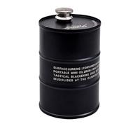 Hervidor Agua Deportivo 750ml, Botella Bebida Senderismo, Jarra Tequila Acero Inoxidable, Botella Cerveza en Forma Barril Gasolina, con Tapa a Prueba Fugas, para Acampar, Fiestas, Viajes (Negro)