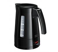Hervidor agua eléctrico Melitta Enjoy Aqua 1003-01, calentador de agua, filtro agua partículas extraíble, base 360 grados, 1.7 litros, 2400 vatios, negro