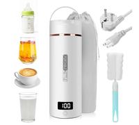 Hervidor Agua Electrico Pequeño, 450ML Hervidor De Agua Portátil Pequeño, calentador de agua portatil, Acero Inoxidables 316 con 6 Niveles de Temperatura,con Apagado Automático, para Café y Té, Leche