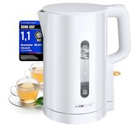Hervidor Clatronic 1,7 L - 2200 W para Calentamiento rápido - Sin BPA - Manejo con una Sola Mano - Indicador de Nivel de Agua - Hervidor - Protección contra sobrecalentamiento - WK 3835 Blanco