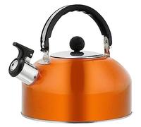 Hervidor con silbato de acero inoxidable de 3 litros con asa, tetera portátil para exteriores, para cocina o estufa, silbato de cocina, tetera (morado)