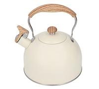 Hervidor con Silbato, Hervidor Superior de Acero Inoxidable de 2,5 L con Mango de Madera y Silbato Alto, Tetera de Estilo Retro para Cocina, Estufa de Gas, Cocina de Inducción