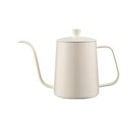 Hervidor de acero inoxidable con cuello de cisne diseñado para preparar café por goteo a mano con boquilla fina para un vertido constante y mango ondulado antiquemaduras para mayor seguridad (tapa