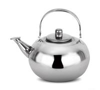 Hervidor de acero inoxidable con mango resistente al calor y filtro para hojas de té, apto para camping, senderismo, pesca y uso diario (14 cm)