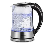 Hervidor de acero inoxidable/vidrio 1,7L Plata/Negro