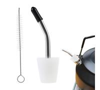 Hervidor de agua, boquilla de vertido de licor, 0.6-0.7 pulgadas de diámetro, cubierta reutilizable resistente al calor, tapa superior cónica, accesorio para verter bebidas, cepillo de limpieza
