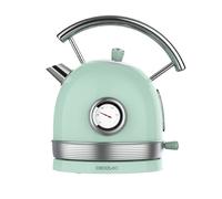 Cecotec Hervidor de Agua Eléctrico ThermoSense 420 Light Green. 1,8 Litros de capacidad, 2200 W, Medidor de Temperatura, Base 360º, Acero Inoxidable, Estilo Vintage, Verde