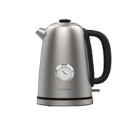 Cecotec Hervidor de Agua Eléctrico 1,7L Thermosense 620 Vintage. 2200W, Cuerpo de Acero Inoxidable, Filtro Antical, Base 360°, Termómetro Analógico, Protección Doble, Recipiente sin Cables