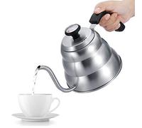 Hervidor de Agua con Termómetro Digital,Capacidad Grande,Tetera Acero Inoxidable Cuello de Cisne Olla de Filtro para Interiores Vierte sobre Cafetera de Goteo(1L/1.2L)(1L)